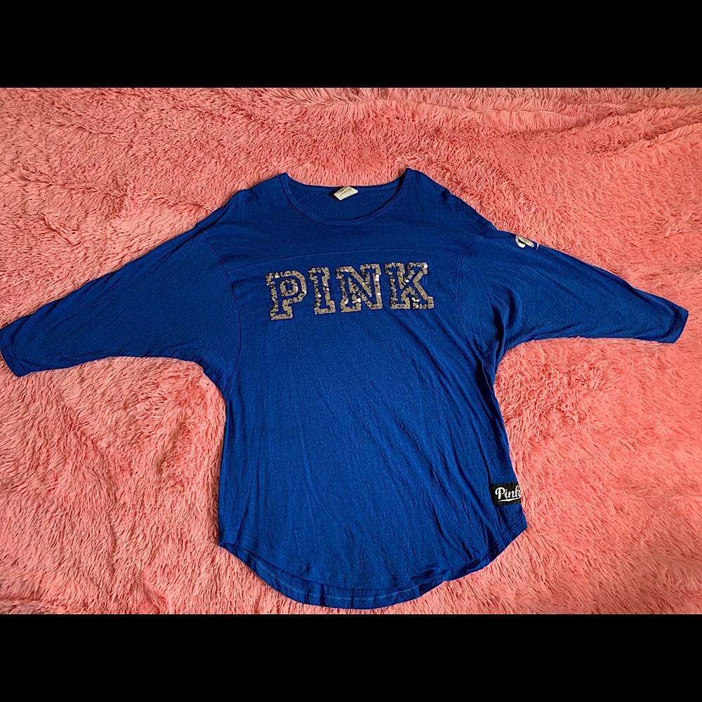 Pink Sequin logo shirt